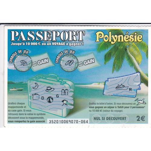 Ticket De Grattage Française Des Jeux Passeport Polynesiee on Productcaster.