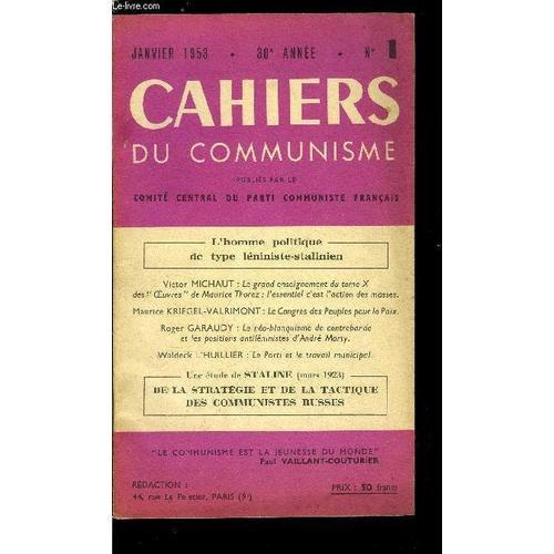 Cahiers Du Communisme N° 1 - Déclaration De Staline Au New York Tim... on Productcaster.