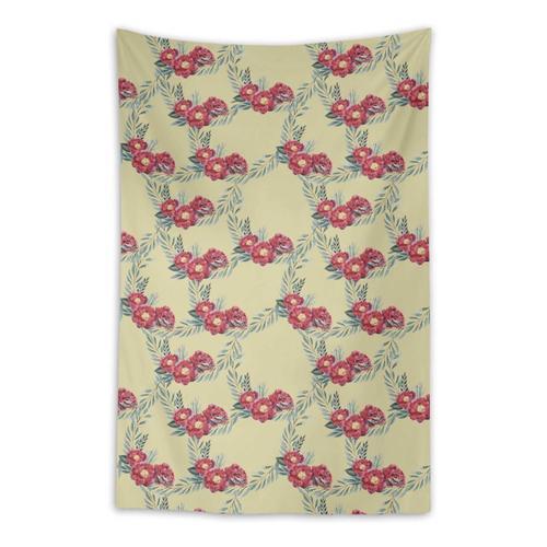 S4sassy Coton Beige Feuilles Et Pivoines Floral Dortoir Tenture Por... on Productcaster.