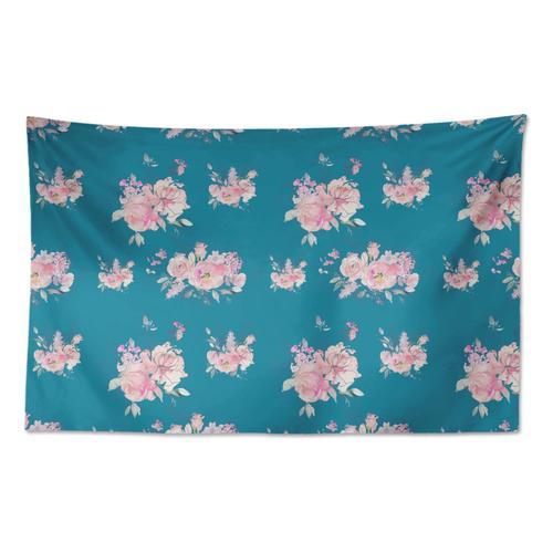 S4sassy Coton Tapisserie Paysage Bleu Turquoise Rose Et Renoncules ... on Productcaster.