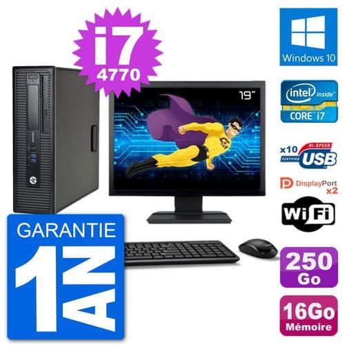 PC HP 800 G1 Ecran 19" Core i7-4770 RAM 16Go Disque 250Go Windows 1... (Reconditionné) on Productcaster.