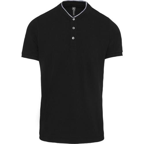 Polo Homme Col Mao - Manches Courtes - K223 - Noir on Productcaster.