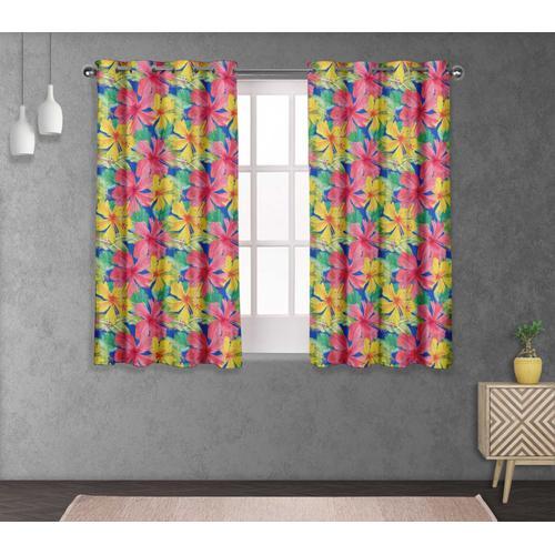 S4sassy Floral Feuilles & Canard De Coton Rideaux Courts Et Longs P... on Productcaster.