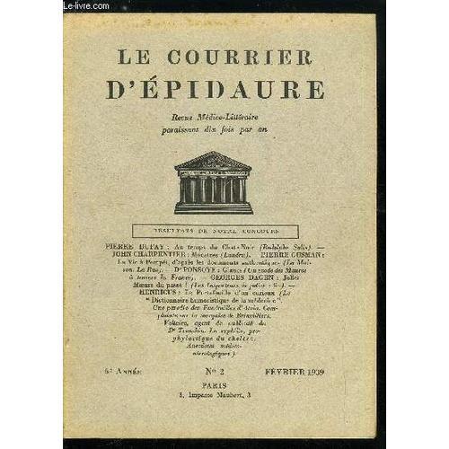 Le Courrier D Épidaure N° 2 - Au Temps Du Chat Noir Par Pierre Dufa... on Productcaster.