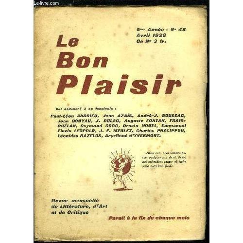 Le Bon Plaisir N° 48 - Le Billet Du Mois Par Charles Phalippou. Pla... on Productcaster.