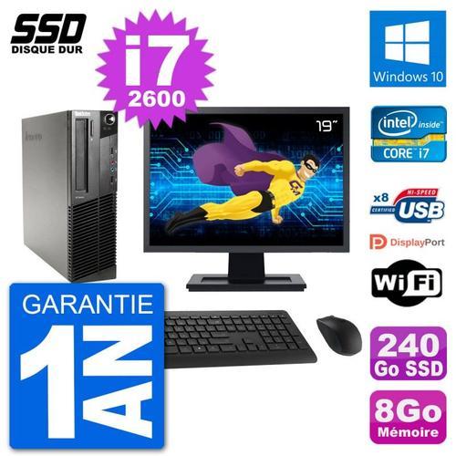 PC Lenovo M91p SFF Ecran 19" Intel i7-2600 RAM 8Go SSD 240Go Window... on Productcaster.