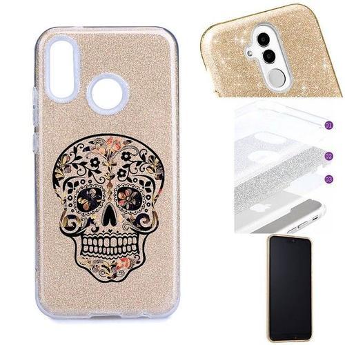 Coque Y7 2019 Glitter Paillettes Dore Mort Mexicaine Fleur Automne on Productcaster.