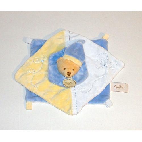 Doudou Plat Ours Baby Nat Jaune Bleu on Productcaster.