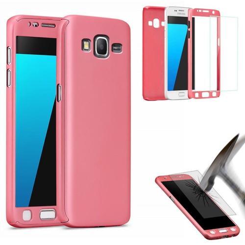 Coque Samsung Galaxy J7 Core Integrale Full Rose + 1 Film En Verre ... on Productcaster.