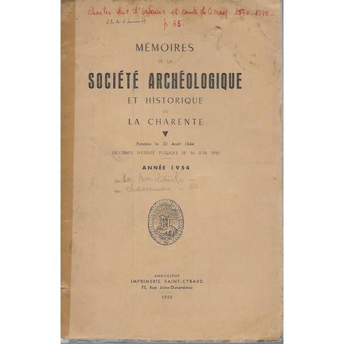 Mémoires De La Société Archéologique Et Historique De La Charente N... on Productcaster.