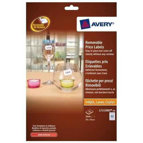 Avery Zweckform Lot De 3 Boites De 2040 Étiquettes Prix Enlevables ... on Productcaster.