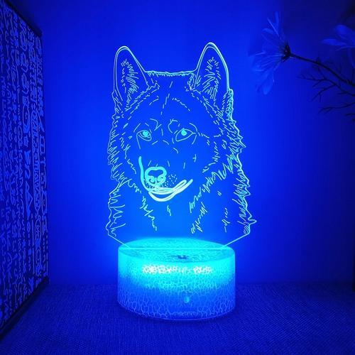 Convient Pour Animal Loup Rgb Tactile Sommeil Nuit Li Lampe Lampe D... on Productcaster.