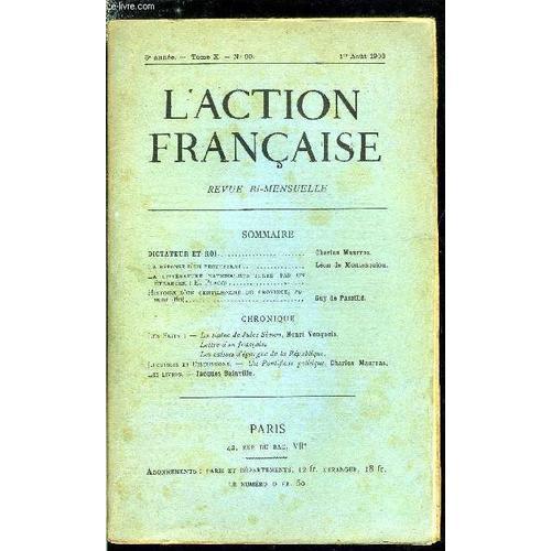 L Action Française N° 99 - Dictateur Et Roi Par Charles Maurras, La... on Productcaster.