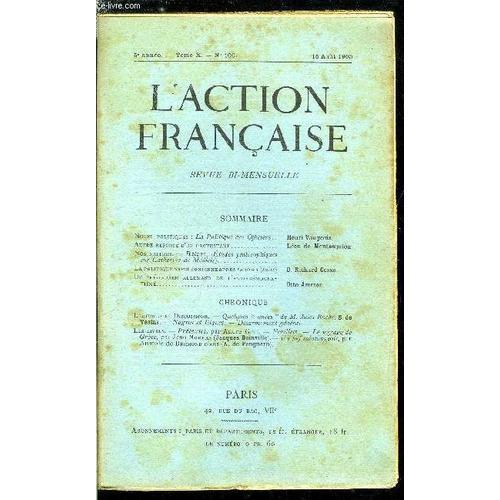 L Action Française N° 100 - Notes Politiques : La Poliique Des Offi... on Productcaster.