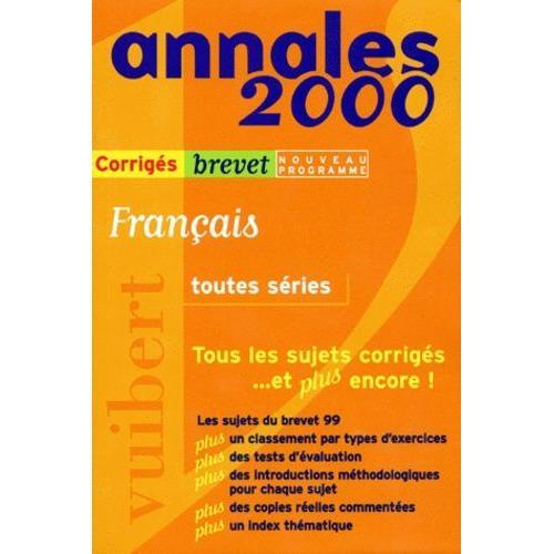 Francais Brevet Toutes Series - Corrigés, Edition 2000 on Productcaster.