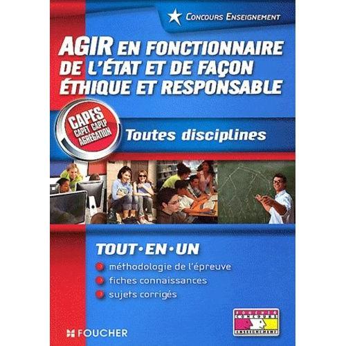 Agir En Fonctionnaire De L'etat De Façon Éthique Et Responsable - T... on Productcaster.