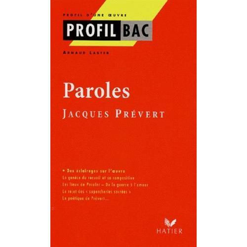 Profil Bac Paroles De Jacques Prévert on Productcaster.