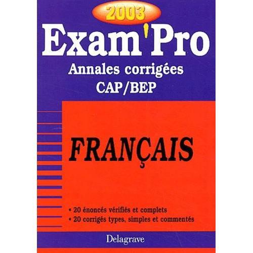 Français Cap/Bep - Annales Corrigées 2003 on Productcaster.