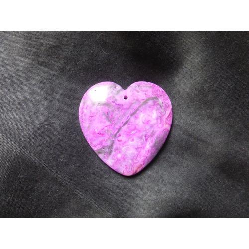 Pendentif Coeur En Jaspe. Rose Et Noir. 4.5 Cm. Magnifique Pierre A... on Productcaster.