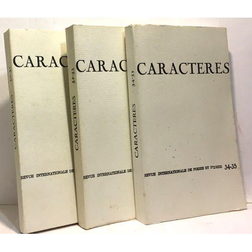 Caractères -Revue Internationale De Poésie Et D'idées -3 Volumes Co... on Productcaster.