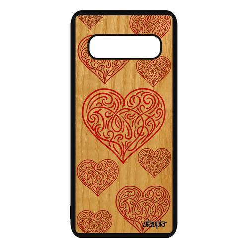 Coque C Ur Pour Galaxy S10 Plus En Bois Silicone 4g Housse Love Fem... on Productcaster.