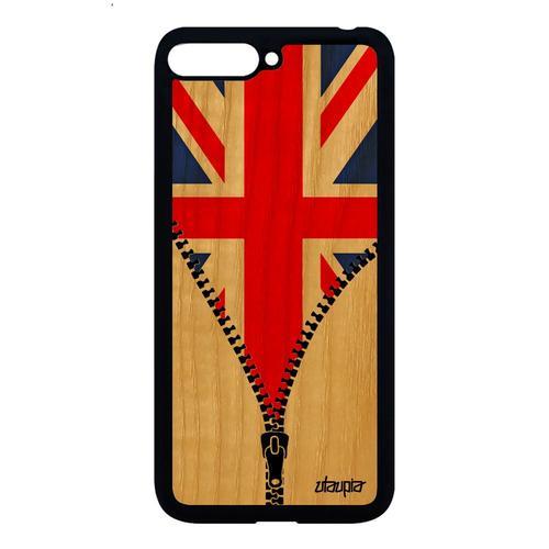 Coque Pour Huawei Y6 2018 En Bois Silicone Drapeau Union Jack Angle... on Productcaster.