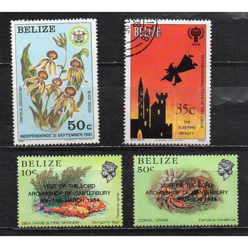 Bélize- Lot De 2 Timbres Oblitérés Et 2 Timbres Neufs Divers on Productcaster.