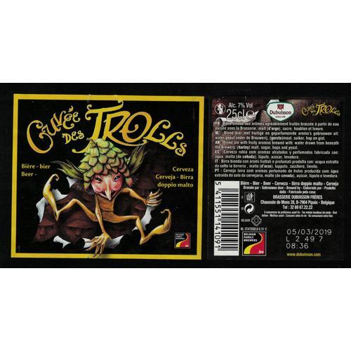 Belgique Lot 2 Étiquettes Bière Beer Labels Cuvée Des Trolls 25 Cl ... on Productcaster.