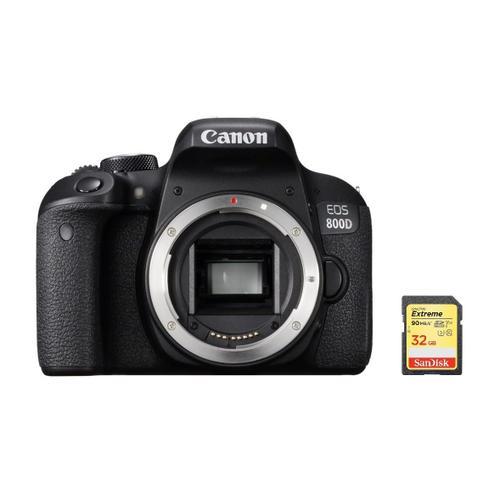 CANON EOS 800D reflex 24.2 mpix Body + 32GB SD card on Productcaster.