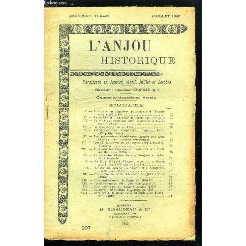 L Anjou Historique N° 207 - A Travers Les Registres Paroissiaux Du ... on Productcaster.