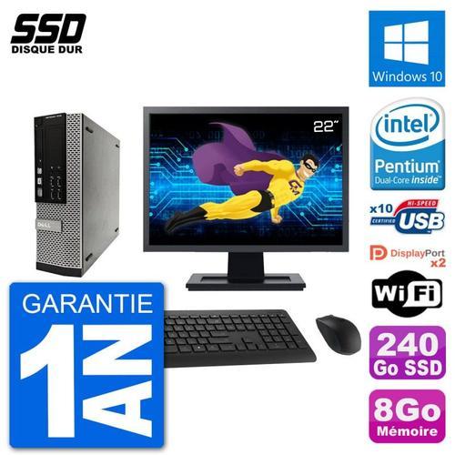 PC Dell 7010 SFF Ecran 22" Intel G2020 RAM 8Go SSD 240Go Windows 10... on Productcaster.