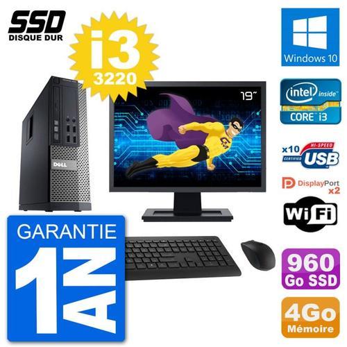 PC Dell 7010 SFF Ecran 19" Intel Core i3-3220 RAM 4Go SSD 960Go Win... on Productcaster.