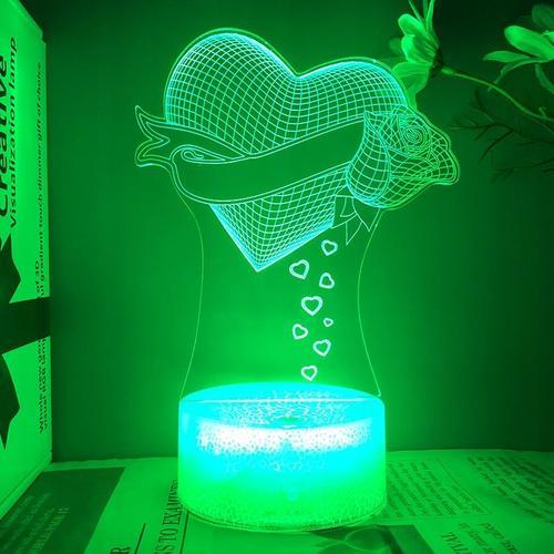 Lampe Led 3d En Forme D'amour, Lampe De Chevet, Veilleuse Af6258 on Productcaster.