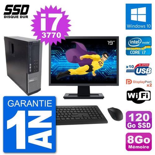 PC Dell 7010 SFF Ecran 19" Intel Core i7-3770 RAM 8Go SSD 120Go Win... on Productcaster.