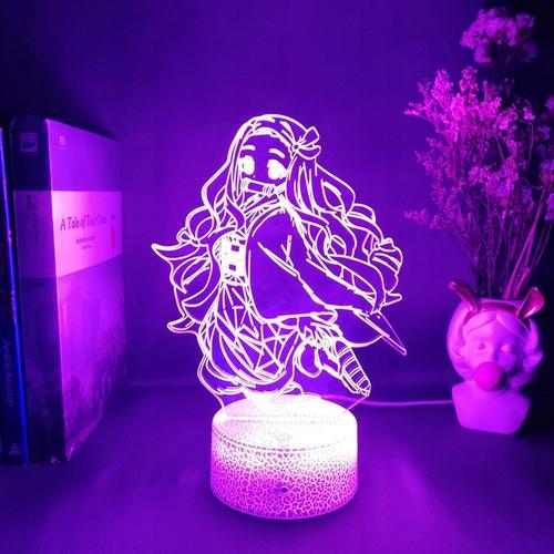 Convient Pour Nezuko Kamado Lampe Anime 3d Kawai Lampe De Chevet Ve... on Productcaster.