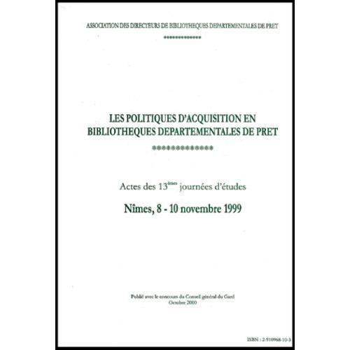 Les Politiques D'acquisition En Bibliothèques Départementales De Pr... on Productcaster.