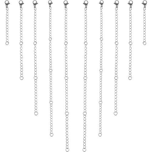 10 Pièces Extension De Chaîne Argent, Ensemble D'extension De Brace... on Productcaster.