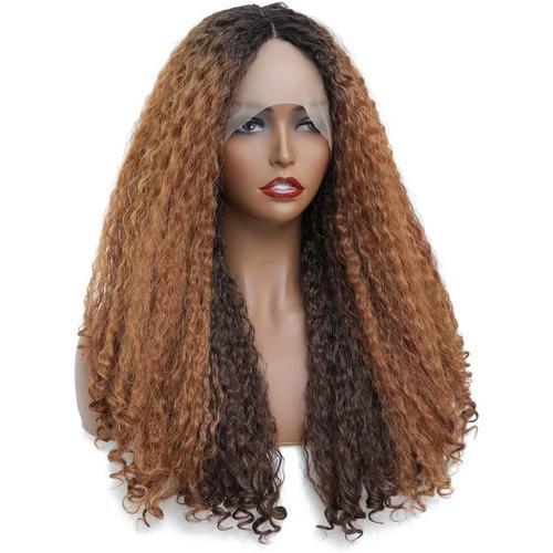 Brun Brun 20 Pouces Perruque Afro Lace Front Cheveux Crépu Perruque... on Productcaster.