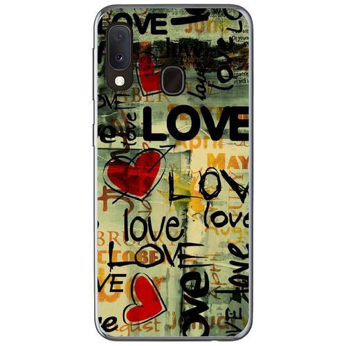 Coque Souple Pour Samsung Galaxy A20e Avec Impression Motifs Love V... on Productcaster.