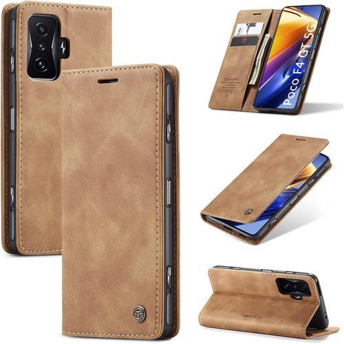 Coque Compatible Avec Xiaomi Poco F4 Gt 5g, Étui En Cuir Pu Flip Ca... on Productcaster.