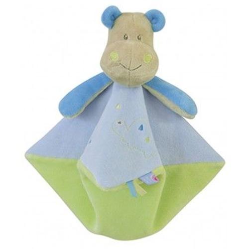 Doudou Plat Doumou Hippopotame Sucre D'orge Bleu Vert Anis Beige on Productcaster.