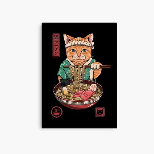 Canevas imprimer Neko Ramen Impression sur toile Art Décoration Mur... on Productcaster.