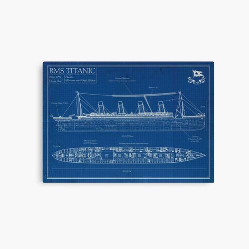 Canevas imprimer RMS Titanic - Plan Impression sur toile Art Décora... on Productcaster.