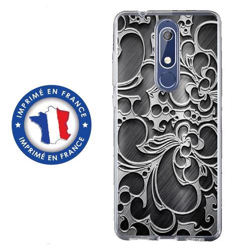 Coque Souple Pour Nokia 5-1 Avec Impression Motifs Arabesque Noir on Productcaster.