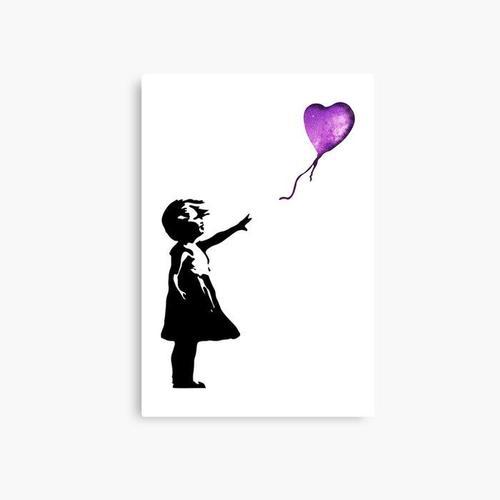 Canevas imprimer Banksy - Fille avec ballon violet Impression sur t... on Productcaster.