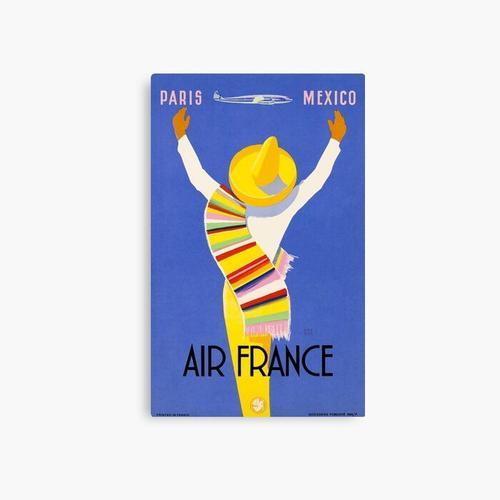 Canevas imprimer 1954 Air France Paris au Mexique Affiche de voyage... on Productcaster.