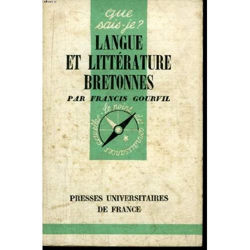 Que Sais-Je? N° 527 Langue Et Littérature Bretonne on Productcaster.