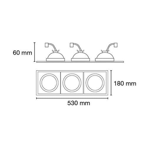 Helium Qr111 Anneau Encastré Noir (3 Lumières) Cr 03-073-00-115 on Productcaster.