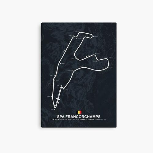 Canevas imprimer Spa Francorchamps - Plan du circuit Impression sur... on Productcaster.