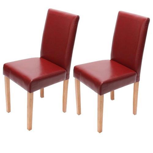 Lot De 2 Chaises De Salle À Manger Simili-Cuir Rouge Pieds Clairs C... on Productcaster.